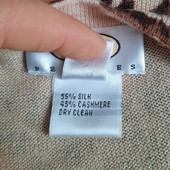 Talbots silk cashmere animal print cardigan - Picture 8 of 9